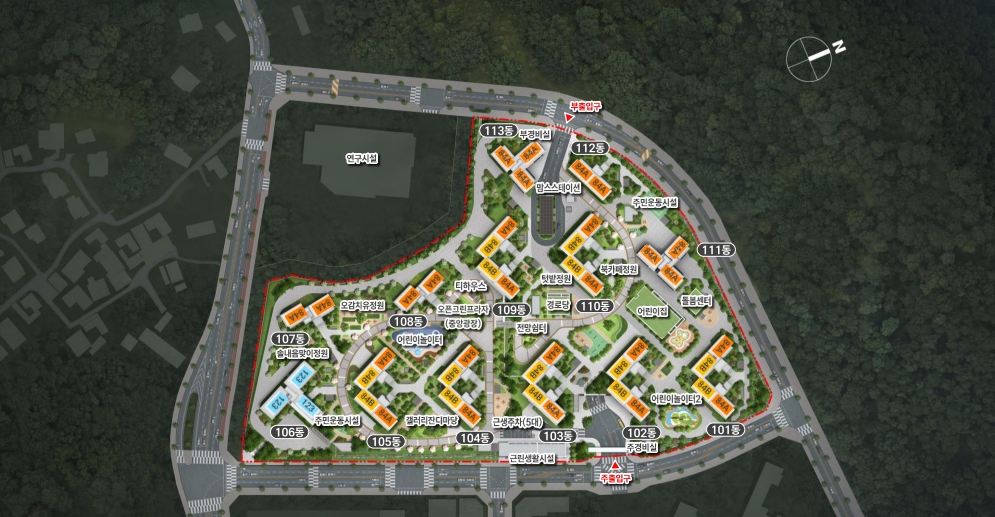 용인 경남아너스빌 아파트 단지배치도